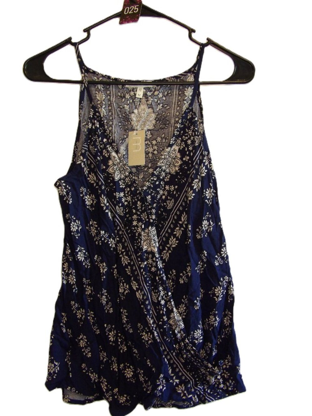 Maurices, NWT Navy blue bandana design V-neck tank top (Women's Medium)